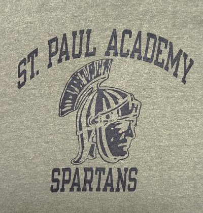 画像3: 80'S CHAMPION "SPARTANS" トリコタグ 88/12 染み込み三段プリント シングルステッチ 半袖 Tシャツ ヘザーグレー USA製 (VINTAGE)