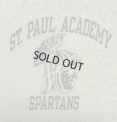 画像3: 80'S CHAMPION "SPARTANS" トリコタグ 88/12 染み込み三段プリント シングルステッチ 半袖 Tシャツ ヘザーグレー USA製 (VINTAGE)