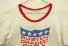 他の写真1: 70'S CHAMPION バータグ シングルステッチ 染み込みプリント 半袖 リンガー Tシャツ ホワイト USA製 (VINTAGE)