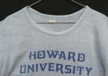 他の写真1: 70'S CHAMPION "HOWARD UNIVERSITY" バータグ 88/12 染み込みプリント シングルステッチ 半袖 Tシャツ ヘザーブルー USA製 (VINTAGE)