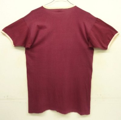 画像4: 70'S CHAMPION "CORNELL UNIVERSITY" バータグ シングルステッチ 半袖 リンガー Tシャツ バーガンディ USA製 (VINTAGE)