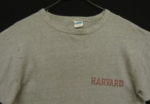 他の写真1: 70'S CHAMPION "HARVARD" バータグ 88/12 染み込みプリント シングルステッチ 半袖 Tシャツ ヘザーグレー USA製 (VINTAGE)