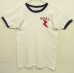 画像1: 80'S CHAMPION "NYAC" トリコタグ 染み込みプリント シングルステッチ 半袖 リンガー Tシャツ ホワイト USA製 (VINTAGE) (1)