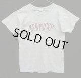 70'S CHAMPION "KENTUCKY" バータグ 88/12 染み込みプリント シングルステッチ 半袖 Tシャツ ヘザーブルー USA製 (VINTAGE)