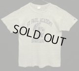 80'S CHAMPION "SPARTANS" トリコタグ 88/12 染み込み三段プリント シングルステッチ 半袖 Tシャツ ヘザーグレー USA製 (VINTAGE)