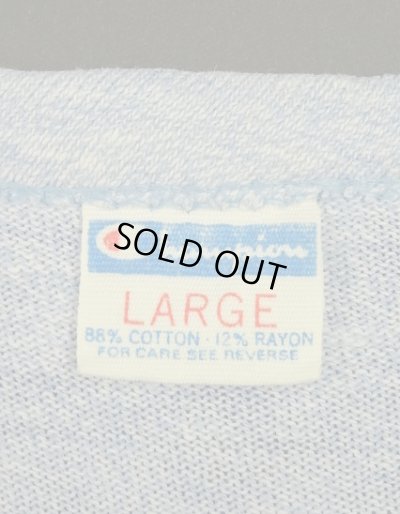画像2: 70'S CHAMPION "HOWARD UNIVERSITY" バータグ 88/12 染み込みプリント シングルステッチ 半袖 Tシャツ ヘザーブルー USA製 (VINTAGE)