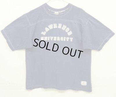 画像1: 70'S CHAMPION バータグ シングルステッチ 半袖 フットボール Tシャツ ネイビー USA製 (VINTAGE)