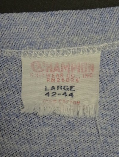 画像2: 60'S CHAMPION "C.M.A" C中ランタグ 88/12 染み込みプリント シングルステッチ 半袖 Tシャツ ヘザーブルー USA製 (VINTAGE)