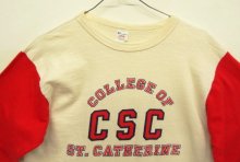 他の写真1: 80'S CHAMPION トリコタグ シングルステッチ 染み込みプリント 半袖 ベースボール Tシャツ ナチュラル/レッド USA製 (DEADSTOCK)