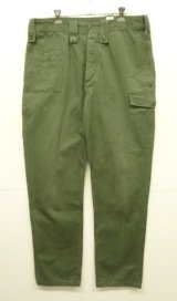 70'S ベルギー軍 "左右非対称ポケット" プリーツ入り カーゴパンツ ミリタリーグリーン (VINTAGE)
