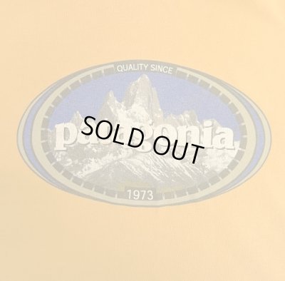 画像2: 90'S PATAGONIA "BENEFICIAL T'S" オーバルロゴ バックプリント 長袖 Tシャツ オレンジ USA製 (VINTAGE)