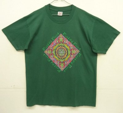 画像1: 90'S RUSTED ROOT シングルステッチ 両面プリント 半袖 Tシャツ グリーン USA製 (VINTAGE)