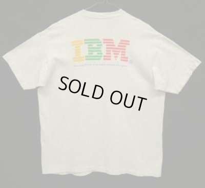 画像1: 90'S IBM シングルステッチ 両面プリント 半袖 Tシャツ アッシュグレー USA製 (VINTAGE)