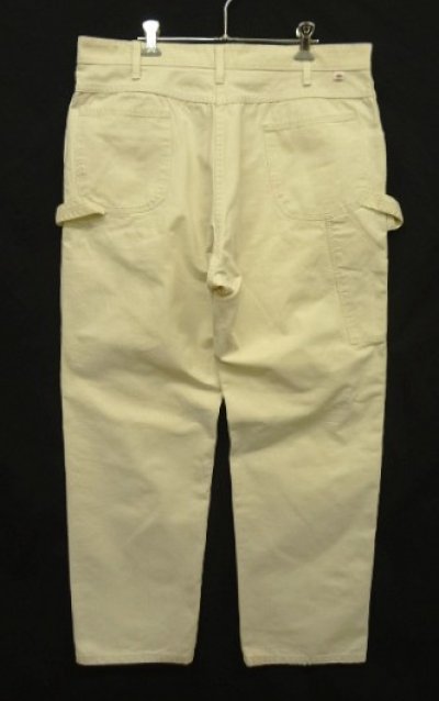 画像4: 80'S DICKIES チビタグ ペインターパンツ ホワイト 42TALONジップ W38L32 USA製 (VINTAGE)