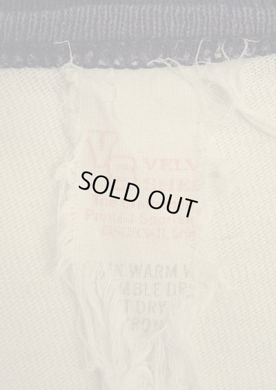画像2: 70'S VELVA SHEEN "HNCC" 染み込みプリント シングルステッチ ベースボールTシャツ ホワイト/ネイビー USA製 (VINTAGE)