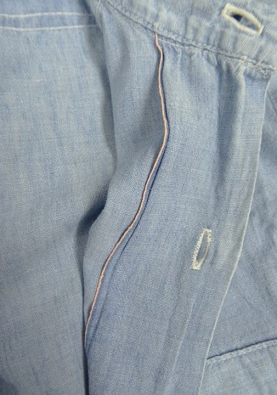 画像2: 70'S UNKNOWN コットン100% 耳付きシャンブレーシャツ ブルー USA製 (VINTAGE)