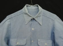 他の写真1: 70'S UNKNOWN コットン100% 耳付きシャンブレーシャツ ブルー USA製 (VINTAGE)