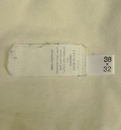 画像2: 80'S DICKIES チビタグ ペインターパンツ ホワイト 42TALONジップ W38L32 USA製 (VINTAGE)