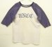 画像1: 70'S VELVA SHEEN "HNCC" 染み込みプリント シングルステッチ ベースボールTシャツ ホワイト/ネイビー USA製 (VINTAGE) (1)