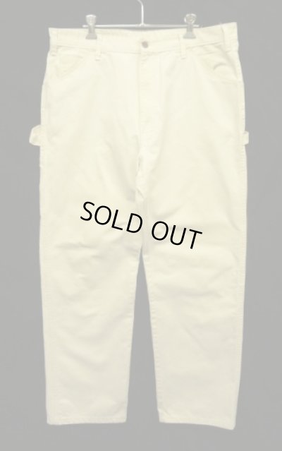 画像1: 80'S DICKIES チビタグ ペインターパンツ ホワイト 42TALONジップ W38L32 USA製 (VINTAGE)