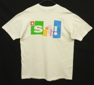 画像1: 80'S APPLE "SMASH!" シングルステッチ 両面プリント 半袖 Tシャツ ホワイト USA製 (VINTAGE)