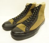80'S CONVERSE キャンバス ハイカット スニーカー カーキ/ブラック USA製 (VINTAGE)
