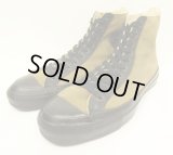 80'S CONVERSE キャンバス ハイカット スニーカー カーキ/ブラック USA製 (VINTAGE)