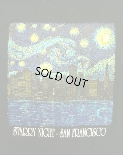 画像3: 90'S VINCENT VAN GOGH "STARRY NIGHT - SAN FRANCISCO" シングルステッチ 半袖 Tシャツ ブラック USA製 (MINT CONDITION)
