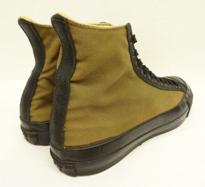 画像3: 80'S CONVERSE キャンバス ハイカット スニーカー カーキ/ブラック USA製 (VINTAGE)