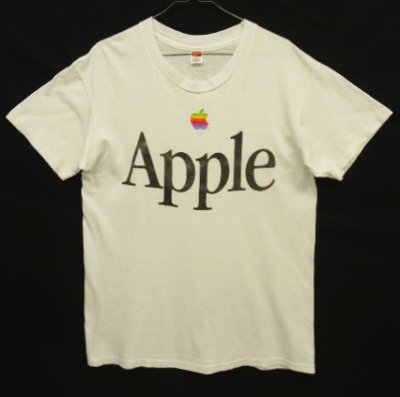 画像1: 80'S APPLE シングルステッチ 半袖 Tシャツ ホワイト USA製 (VINTAGE)