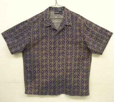 画像1: 90'S PATAGONIA コットン 半袖 オープンカラーシャツ 総柄 (VINTAGE)