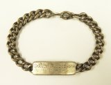 40〜50'S アメリカ軍 "USNR刻印入り" スターリングシルバー ミリタリー IDプレート チェーンブレスレット シルバー (VINTAGE)