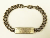 40〜50'S アメリカ軍 "USNR刻印入り" スターリングシルバー ミリタリー IDプレート チェーンブレスレット シルバー (VINTAGE)