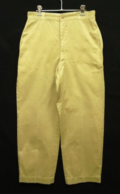 画像1: 60'S アメリカ軍 US ARMY コットン100% チノパンツ RAPID製アルミジップ (VINTAGE)