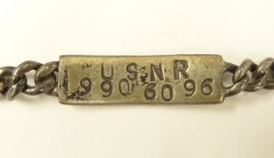 画像3: 40〜50'S アメリカ軍 "USNR刻印入り" スターリングシルバー ミリタリー IDプレート チェーンブレスレット シルバー (VINTAGE)