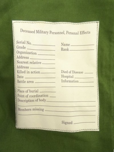 画像3: アメリカ軍 PERSONAL EFFECTS BAG オリーブ (DEADSTOCK)