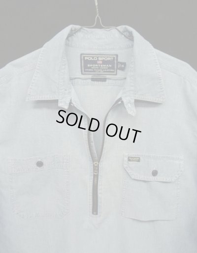 画像3: 90'S RALPH LAUREN "POLO SPORT" ハーフジップ チンスト＆マチ付き 長袖 シャンブレーシャツ ririジップ (VINTAGE)
