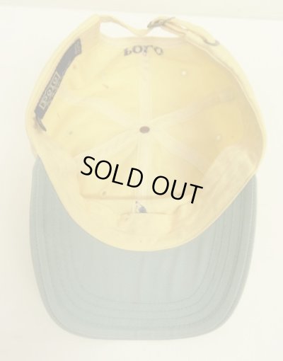 画像5: 90'S RALPH LAUREN ロゴ刺繍 ベースボールキャップ イエロー/ライトグリーン USA製 (VINTAGE)