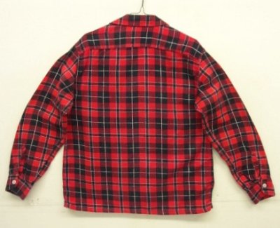 画像4: 60'S PENNEY'S 三角タグ プリントフランネル オープンカラーシャツ チェック柄 (VINTAGE)