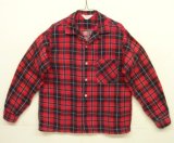 60'S PENNEY'S 三角タグ プリントフランネル オープンカラーシャツ チェック柄 (VINTAGE)