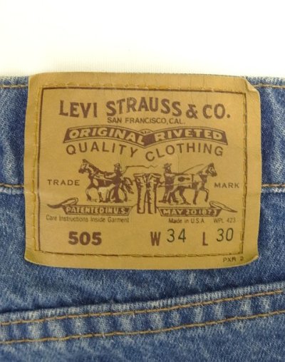 画像4: 90'S LEVIS 505 デニム インディゴ W34L30 USA製 (VINTAGE)
