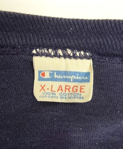 画像2: 70'S CHAMPION "N/D" バータグ シングルステッチ 半袖 Tシャツ ネイビー USA製 (VINTAGE)