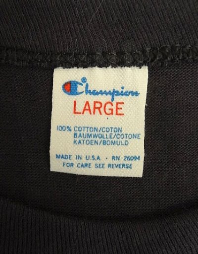 画像2: 80'S CHAMPION "U.N.O.TRACK-FIELD"トリコタグ シングルステッチ 半袖 Tシャツ ダークネイビー USA製 (DEADSTOCK)