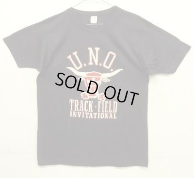 画像1: 80'S CHAMPION "U.N.O.TRACK-FIELD"トリコタグ シングルステッチ 半袖 Tシャツ ダークネイビー USA製 (DEADSTOCK)