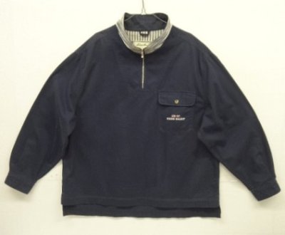 画像1: 90'S EDDIE BAUER "EB-97" ハーフジップ スタンドカラー アノラック ネイビー (VINTAGE)