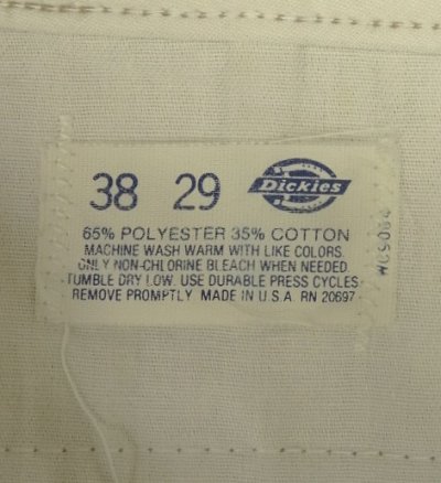 画像4: 80'S DICKIES 874 チビタグ ワークパンツ ベージュ W38L29 USA製 (VINTAGE)