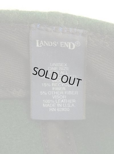 画像6: 90'S LANDS' END 6パネル レザー/ウール ベースボールキャップ グリーン/ブラウン USA製 (VINTAGE)