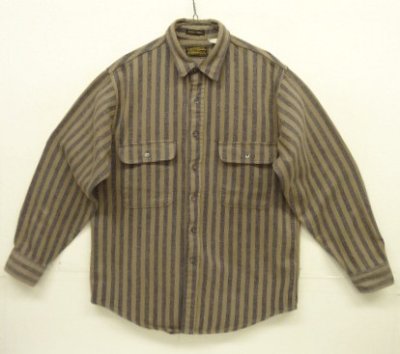 画像1: 90'S EDDIE BAUER "McKINLEY CLOTH" 長袖 ネルシャツ ストライプ (VINTAGE)