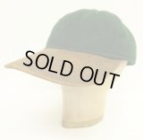 90'S LANDS' END 6パネル レザー/ウール ベースボールキャップ グリーン/ブラウン USA製 (VINTAGE)