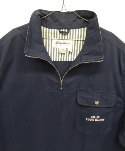 画像3: 90'S EDDIE BAUER "EB-97" ハーフジップ スタンドカラー アノラック ネイビー (VINTAGE)